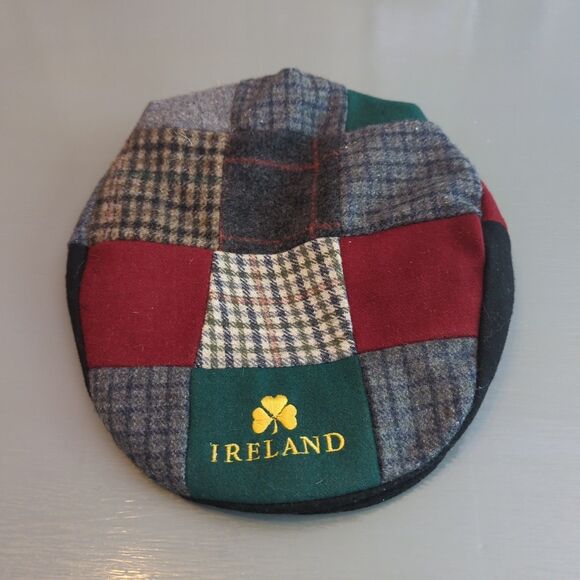 Ireland Patchwork Wool Newsboy Hat Plaid Embroidered Irish Paddy Cap Adjustable - Picture 1 of 6